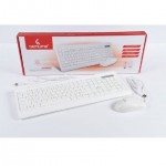 Genuine GN-KM2000WT Classic Desktop Multimedia USB Keyboard & Optical Mouse Combo - White