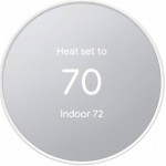 Google GA01334 Nest Thermostat 4th Gen Programmable Smart Wi-Fi Thermostat -Snow