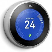 Google T3007ES Nest Learning Thermostat, 3Rd Gen, Smart Stainless Steel, Works With Alexa