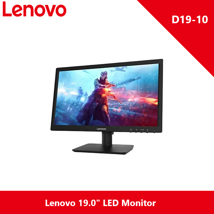 Monitor Lenovo D19-10 de 18,5'' HD (1366 x768) LED HDMI VGA Para PC