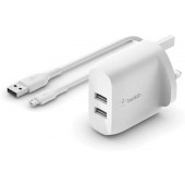 BELKIN WALL CHARGER DUAL PORT 4.8Amp 2x12W WITH