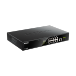 D-Link (DGS-1010MP) 8-port 10/100/1000Base-T Unmanaged PoE Switch with 1 x 1G uplink port, 1 x SFP port, 125W PoE Power budget