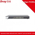 DrayTek VigorSwitch P2280x 10GB switch with 4 10GB SFP+ ports and 24GB PoE + ports