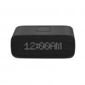 Promate Evoke Wireless Speaker with Alarm Clock • Universal Wireless Charger, black