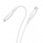 Promate PowerLink‐CC120 60W Power Delivery Ultra-Fast USB-C Soft Silicon Cable, white