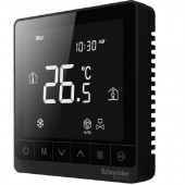 Schneider Electric TC907-3A2LB Thermostat, Space logic, fan coil on/off, standalone, touchscreen 2P, 3 fan, 240V - Black